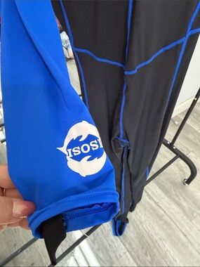 Men's Full-Length Swim Suit - Black & Blue by